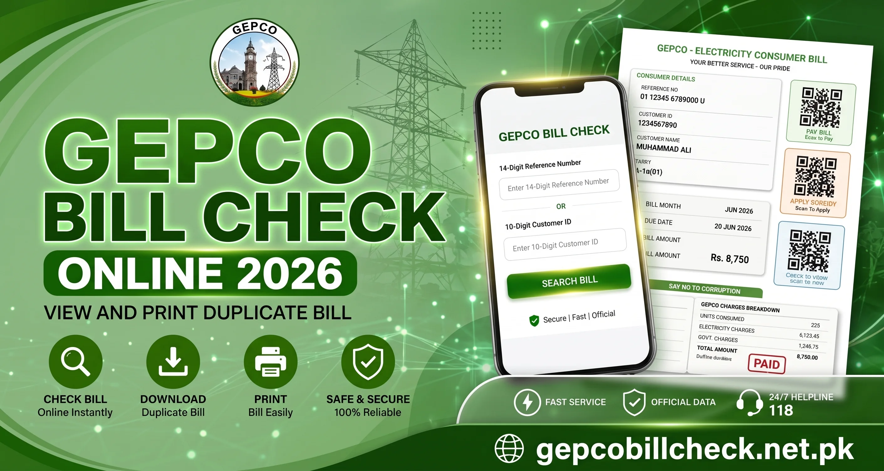 GEPCO Online Bill Checking Guide and Reference Number Entry Process
